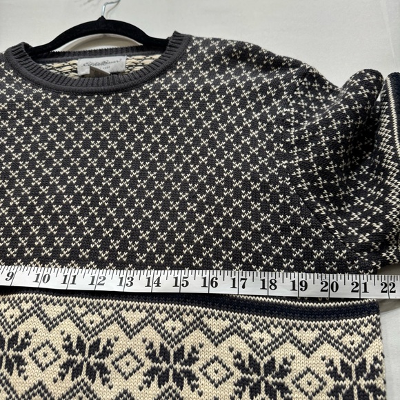 Eddie Bauer Men's Crewneck Fair Isle Sweater Nordic Ski Outdoors Y2K Dad M - Picture 6 of 7